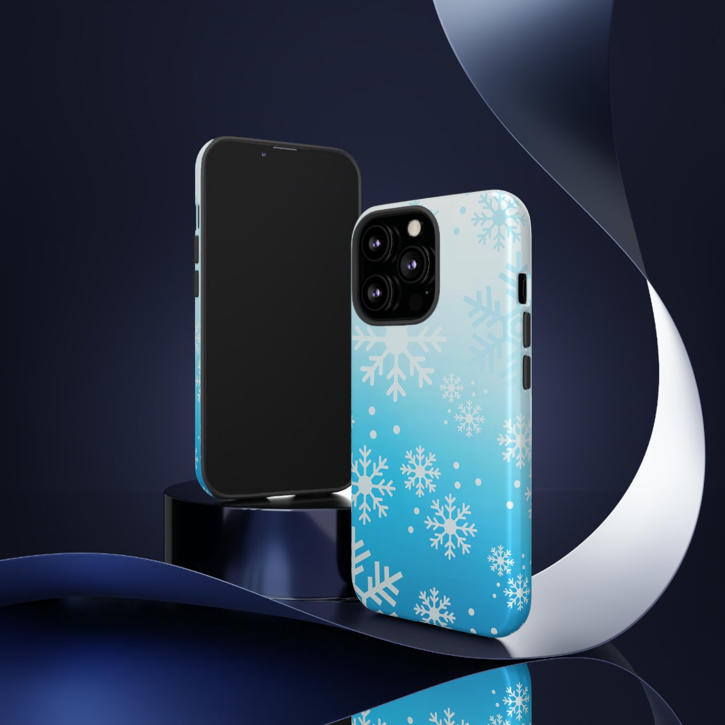 Winter, frozen, snowflake ombré protective phone case for Google, Samsung and IPhone