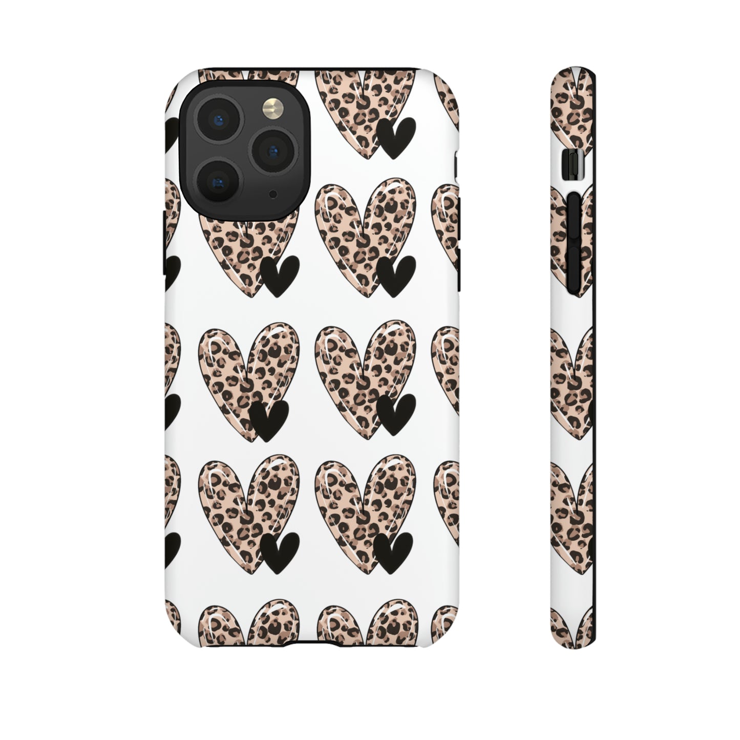 Leopard Hearts Protective Case for IPhone. Samsung and Google phones