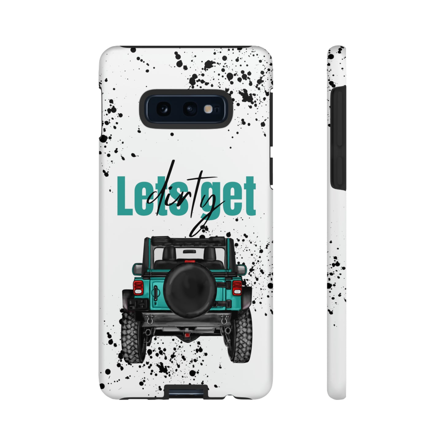 Lets Get Dirty Protective Phone Case for Iphone, Google and Samsung Splatter Turquoise