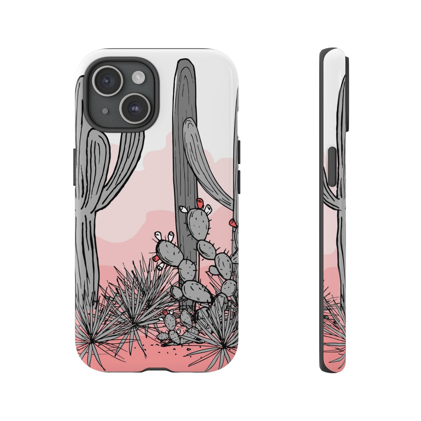 Pastel Cactus Sunset Protective Phone Case