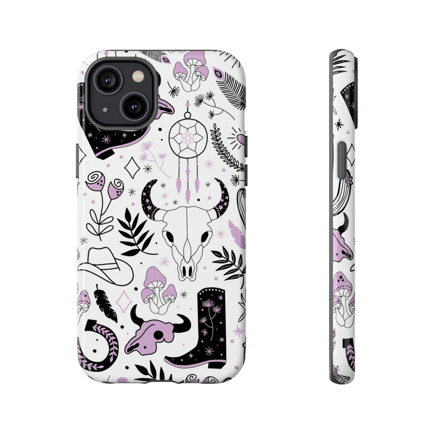 Purple and Black Western Protective Drop Proof Case Iphone, Samsung and Google phones
