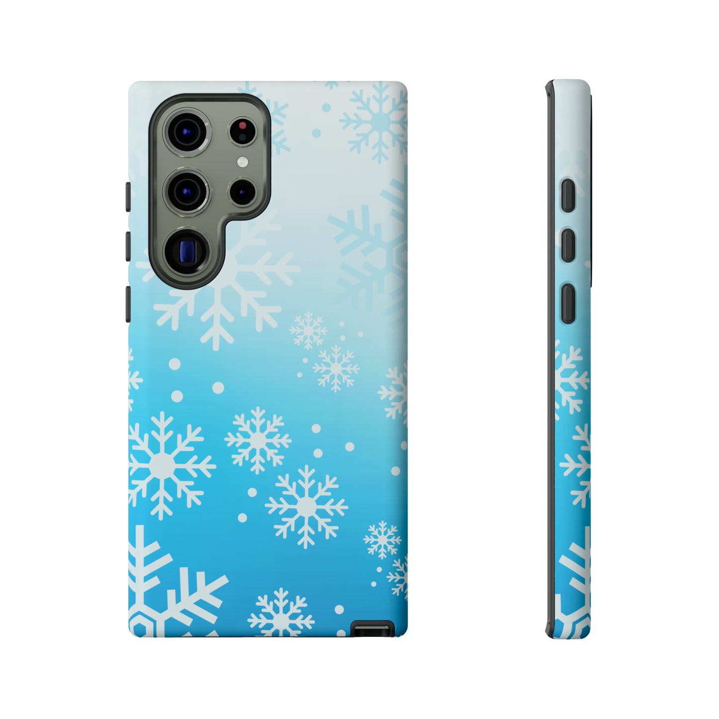 Winter, frozen, snowflake ombré protective phone case for Google, Samsung and IPhone