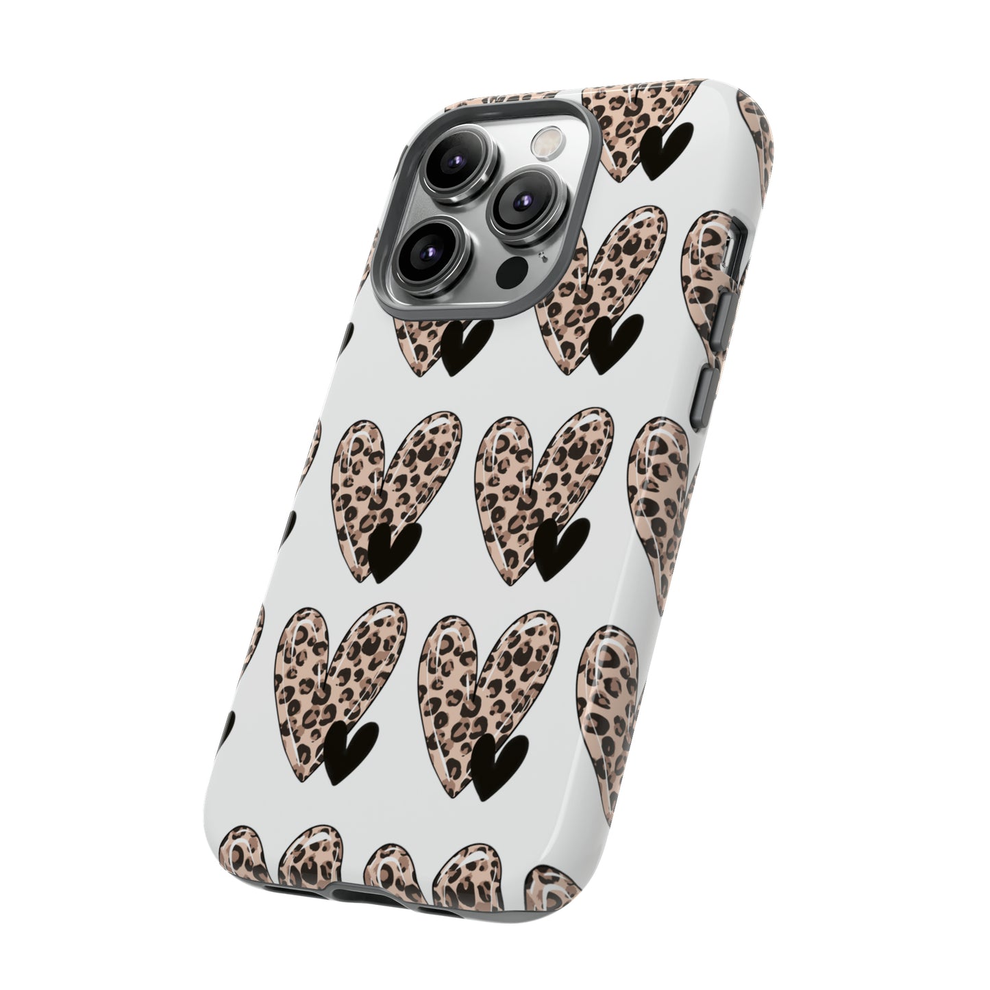 Leopard Hearts Protective Case for IPhone. Samsung and Google phones