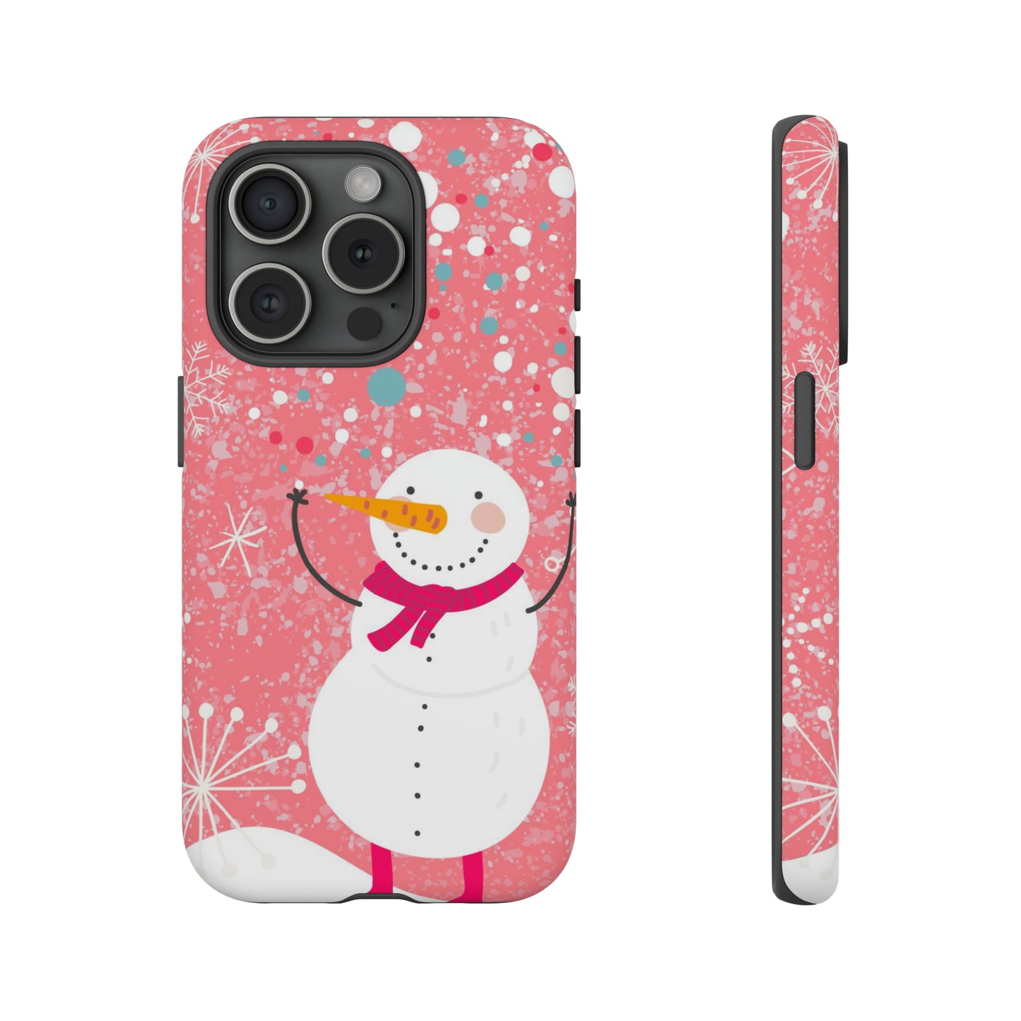 Pink Snowman Protective Case for Iphone, Samsung and a Google phones