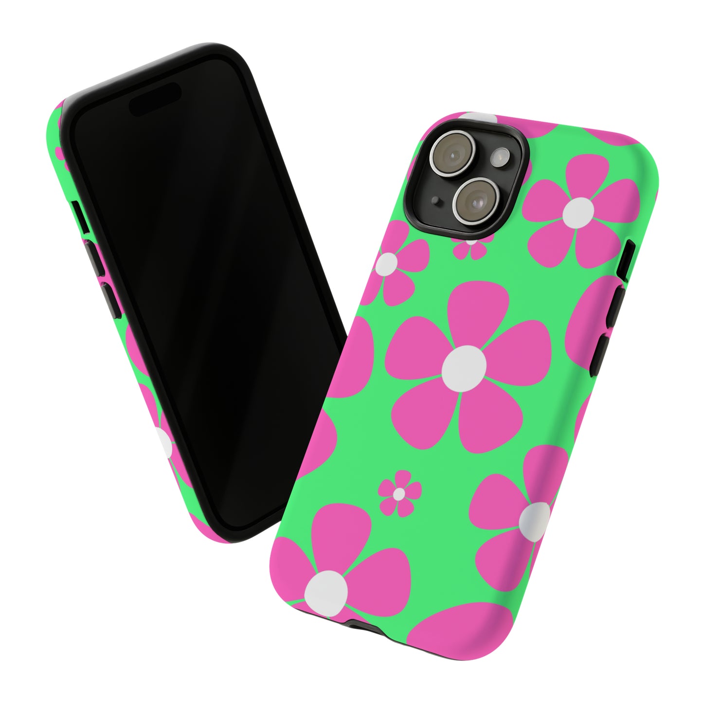 Green with pink flowers protective case