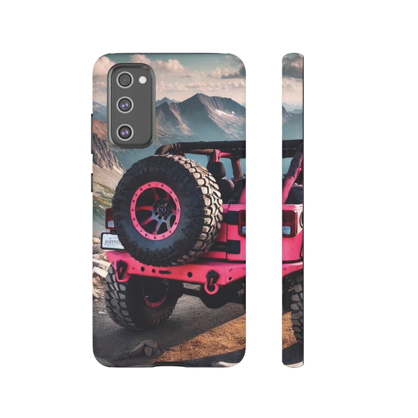 Pink Jeep Tire Protective Phone Case