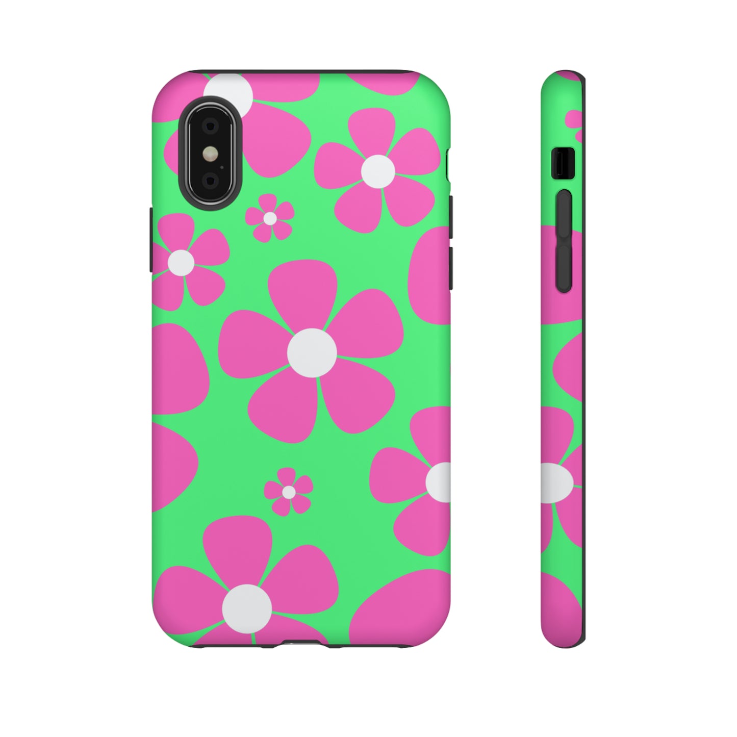 Green with pink flowers protective case