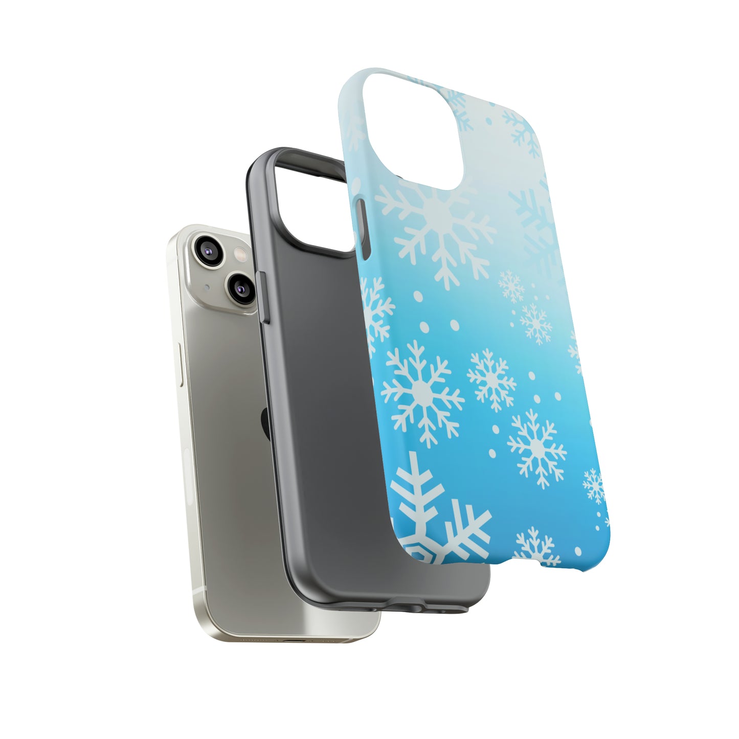 Winter, frozen, snowflake ombré protective phone case for Google, Samsung and IPhone