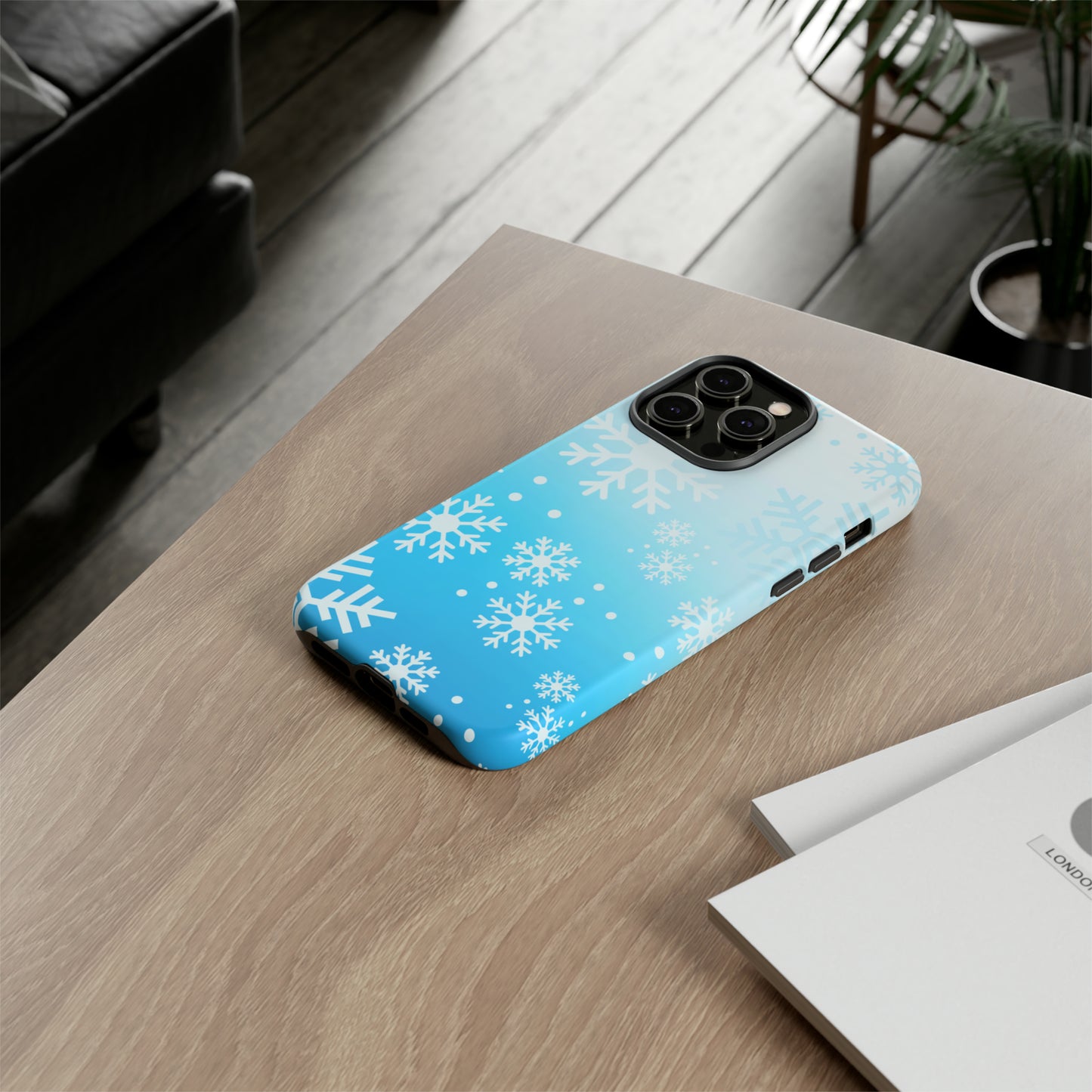 Winter, frozen, snowflake ombré protective phone case for Google, Samsung and IPhone