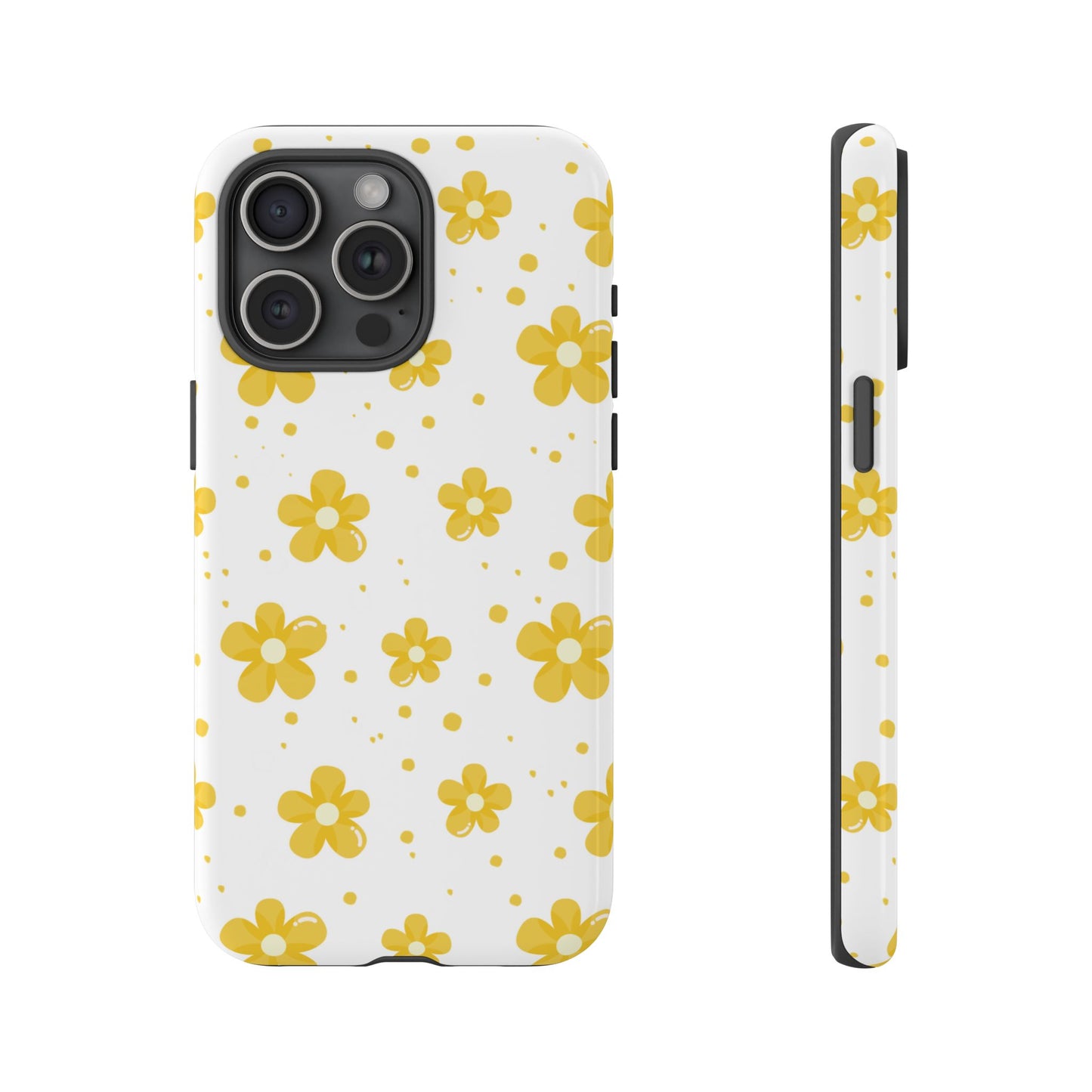 Yellow Flowers Protective Phone Case for Google, Apple and Samsung Phones