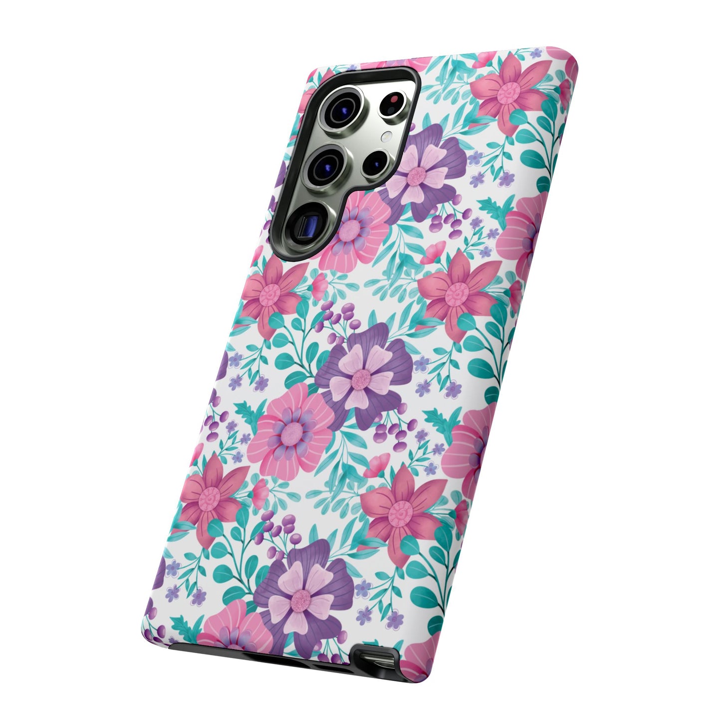 Pastel Flowers Protective Phone Case