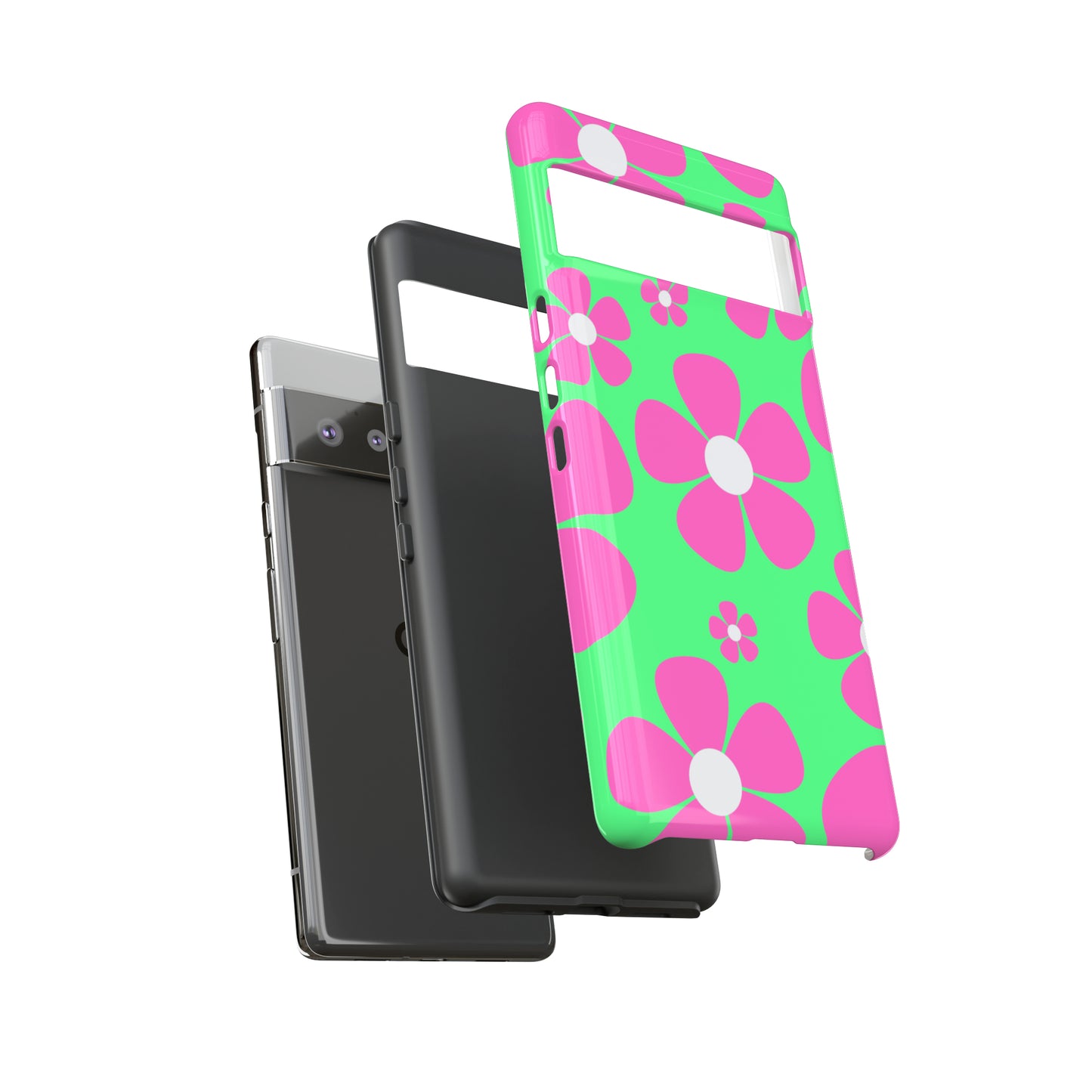 Green with pink flowers protective case