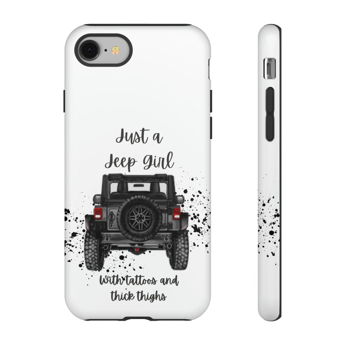 Off Road Girl with Tattoos and Thick Thighs Grey Protective Phkne Case