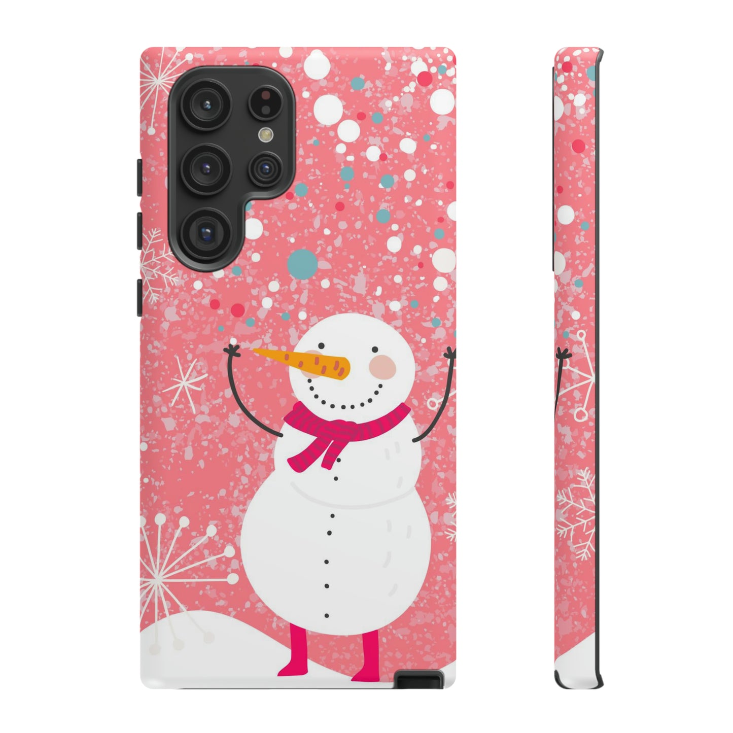 Pink Snowman Protective Case for Iphone, Samsung and a Google phones