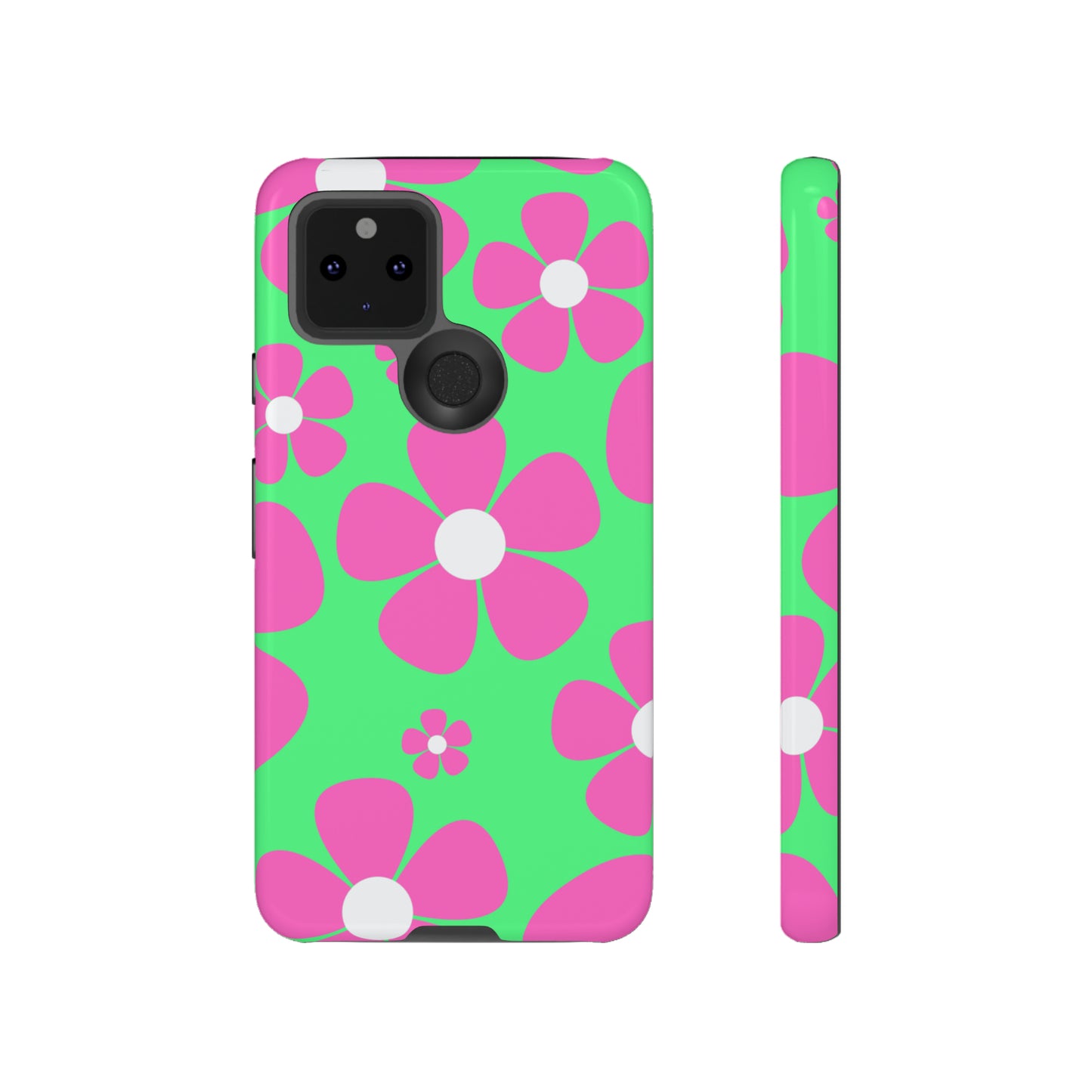 Green with pink flowers protective case