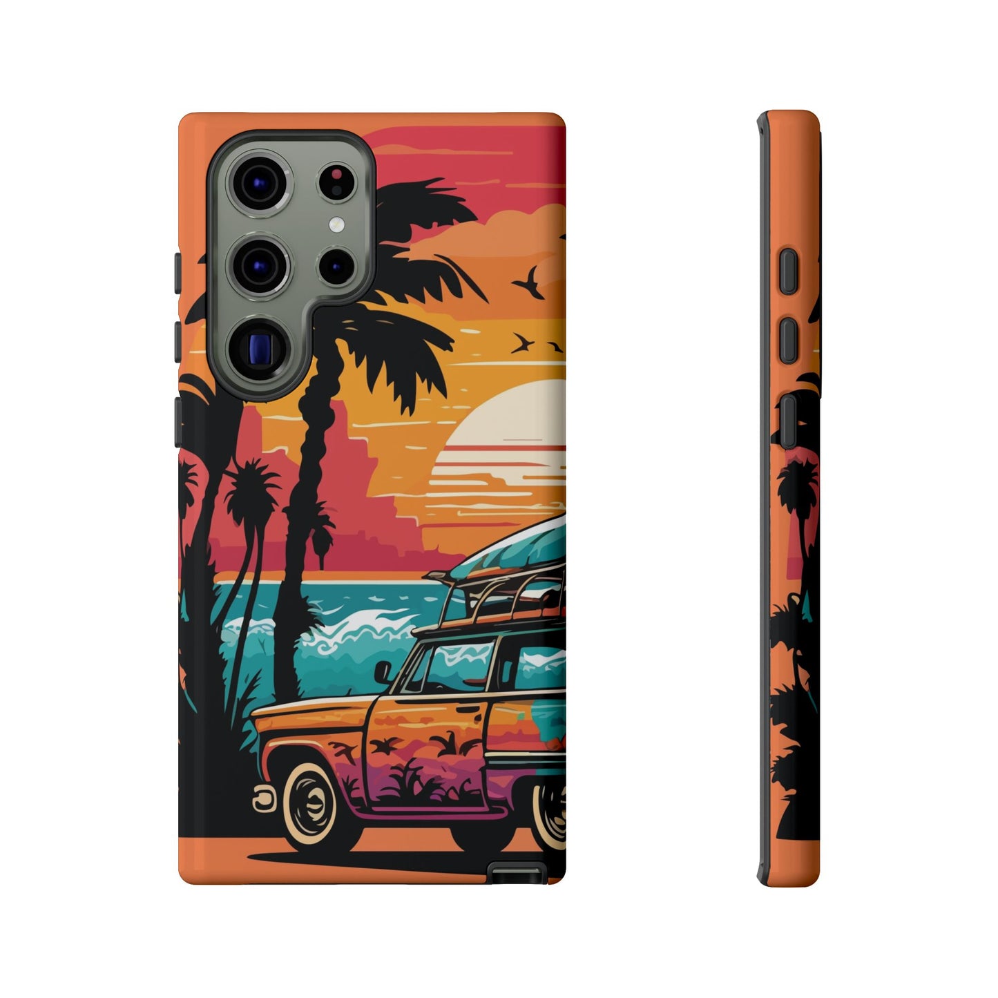 Summer Retro Sunset Protective Phone Case