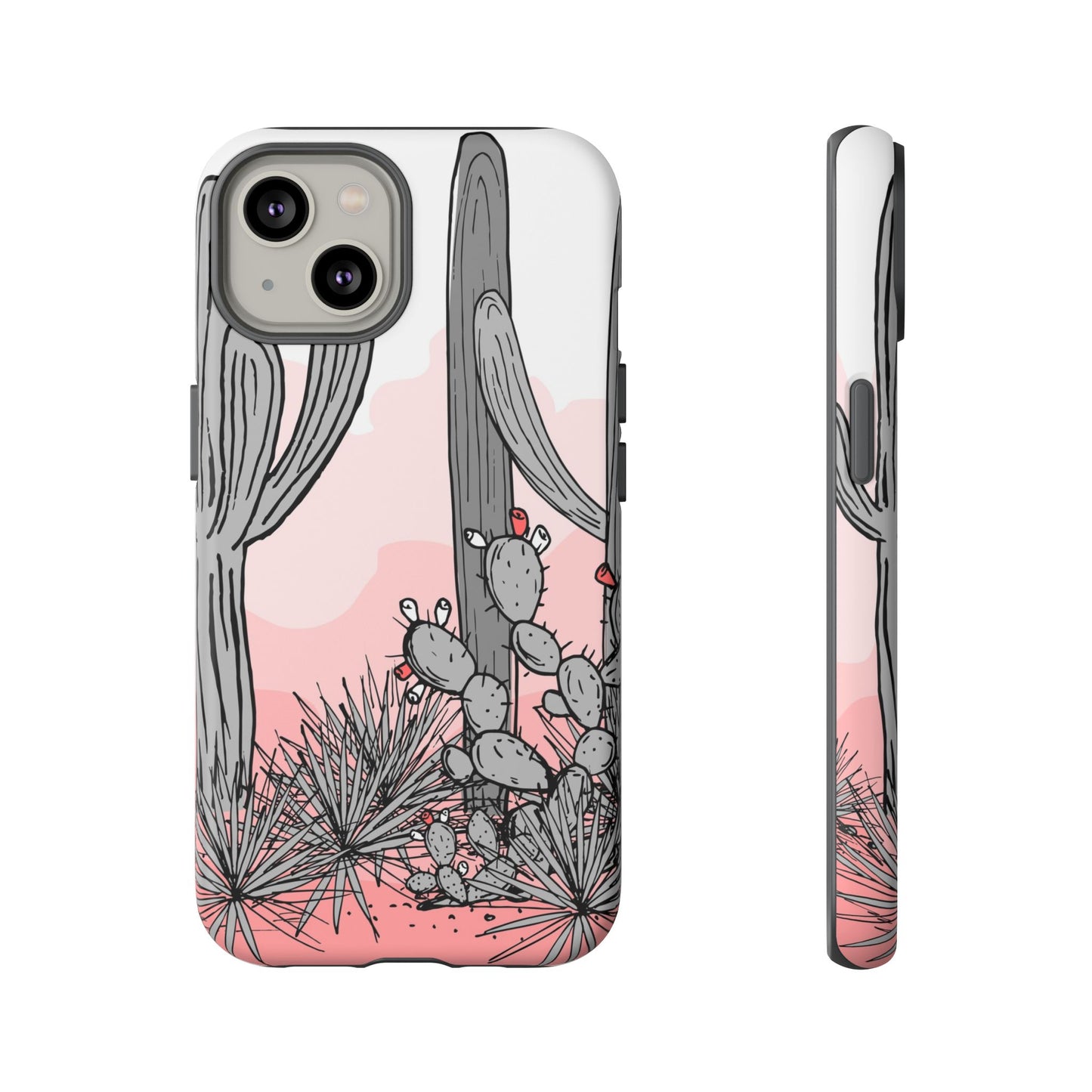 Pastel Cactus Sunset Protective Phone Case