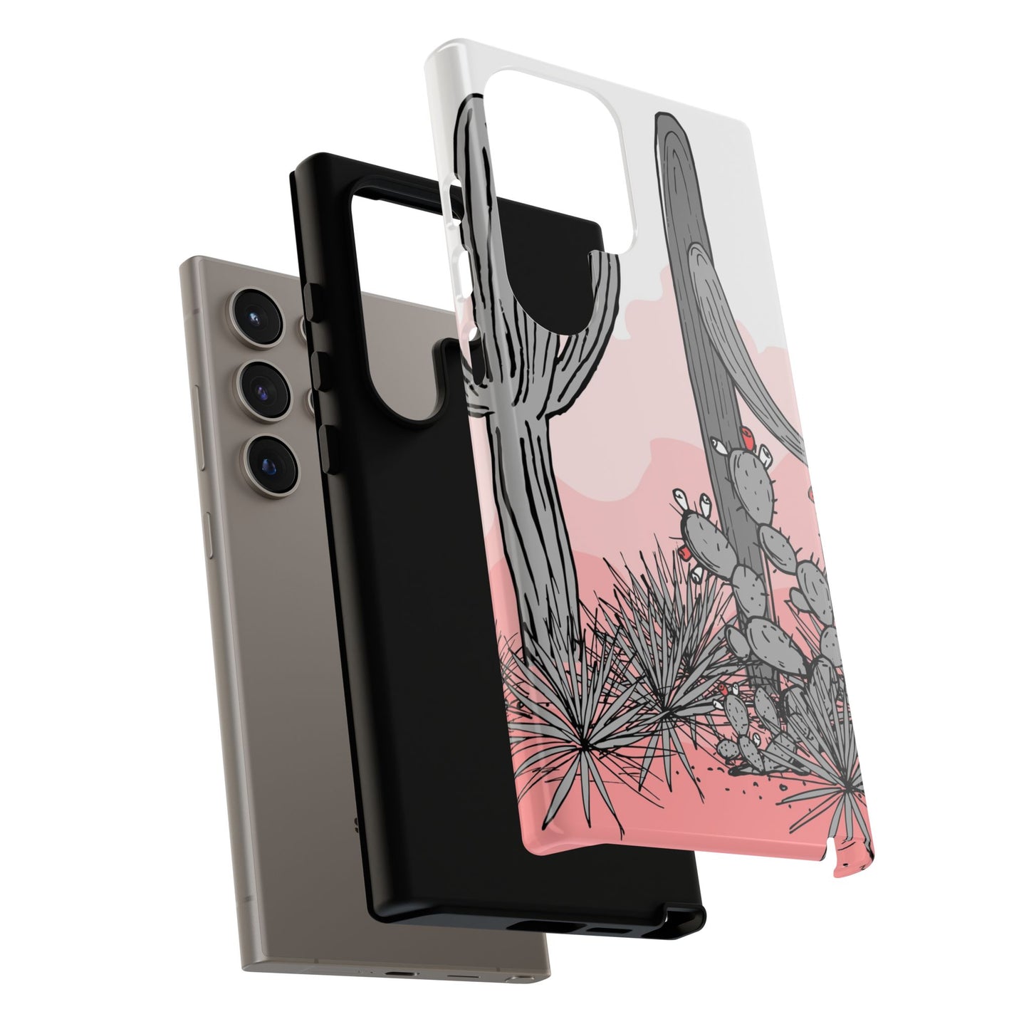 Pastel Cactus Sunset Protective Phone Case