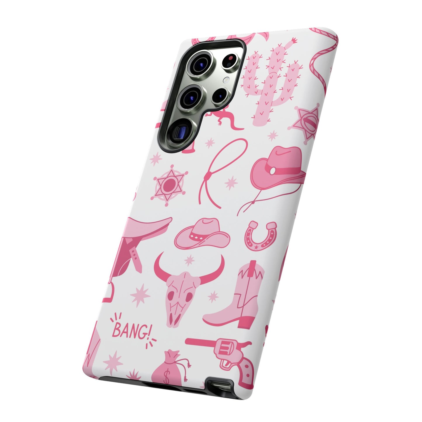 Pink Western Protective Phone Case for Iphone, Samsung and Google Phones