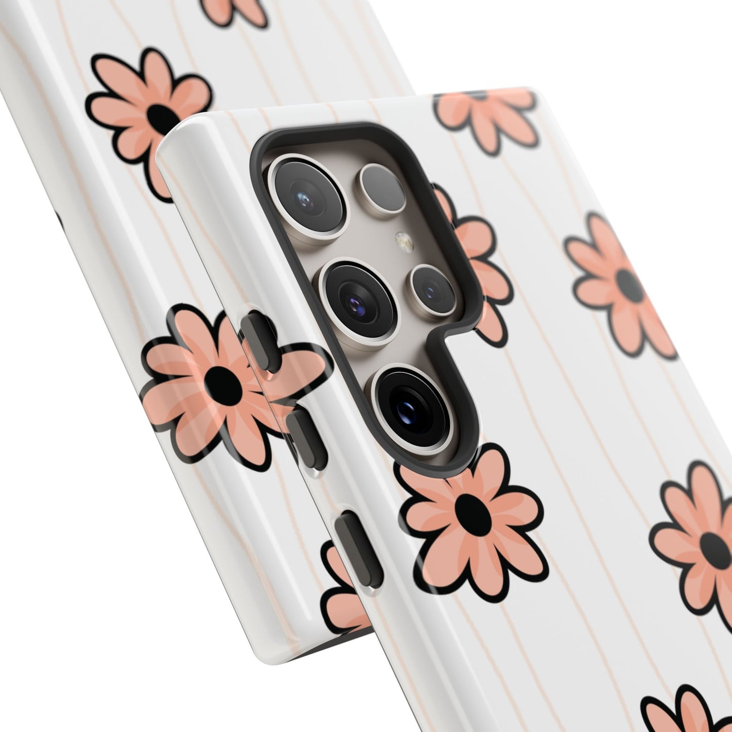 Pink Flowers Protective Phone Case