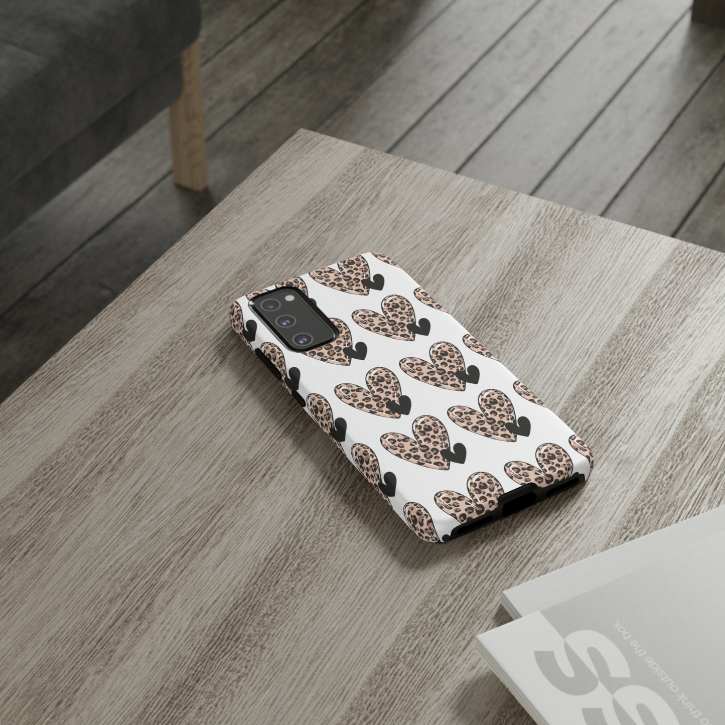 Leopard Hearts Protective Case for IPhone. Samsung and Google phones