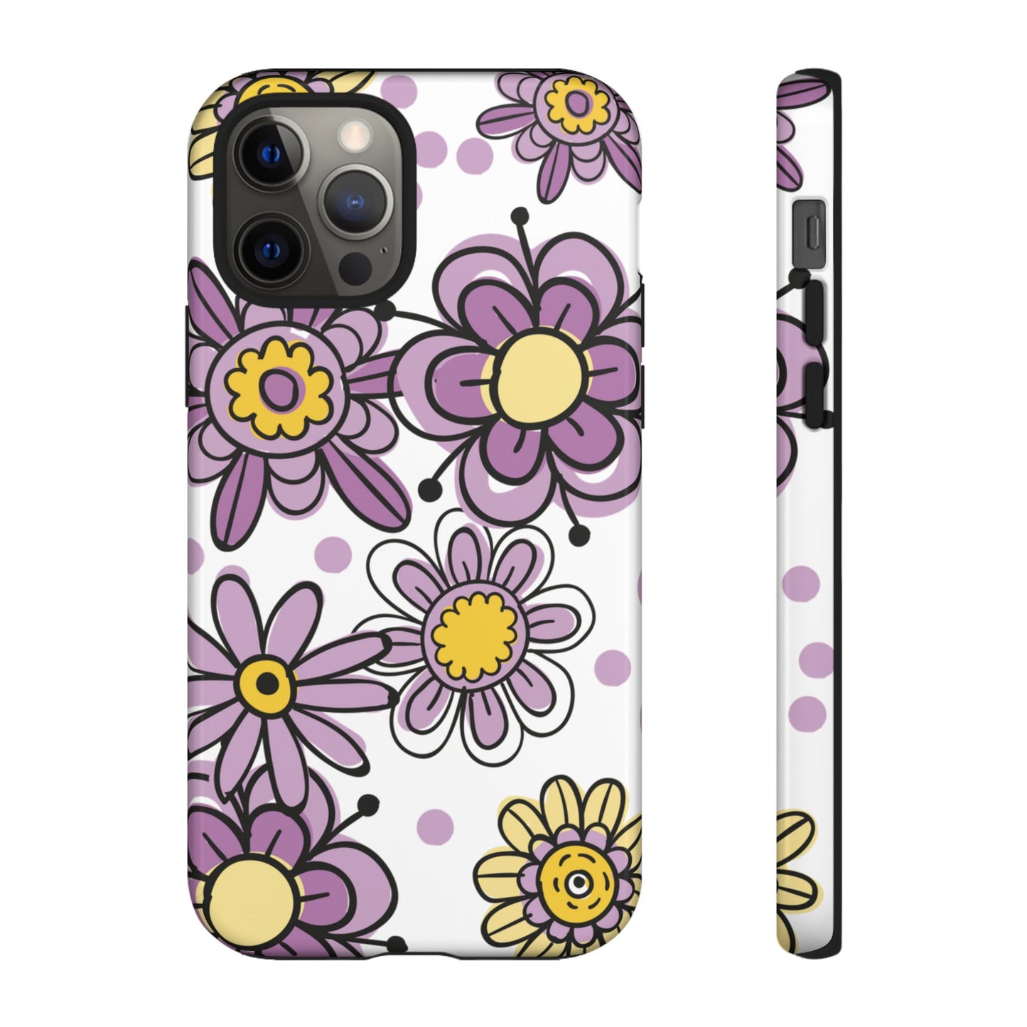 Purple Flowers Protective Phone Case
