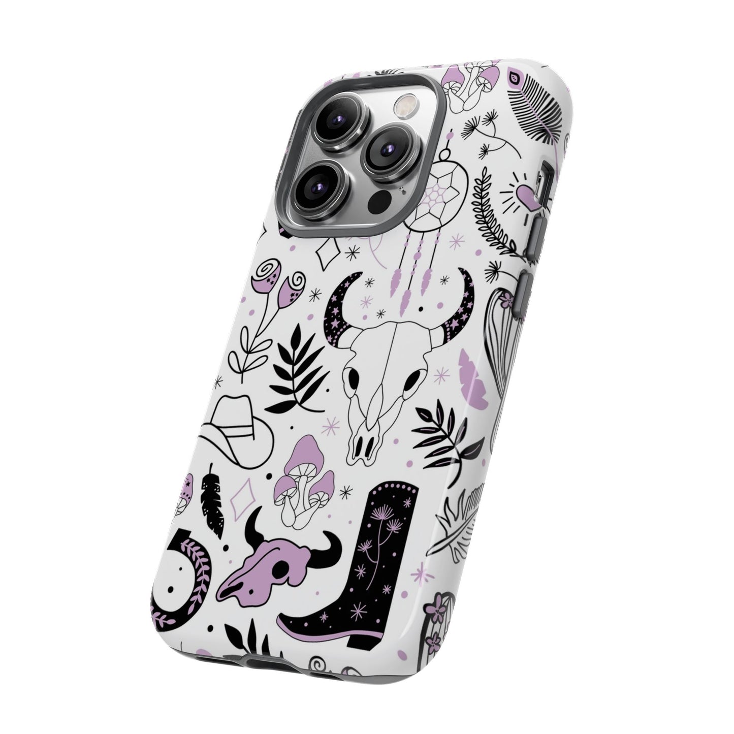 Purple and Black Western Protective Drop Proof Case Iphone, Samsung and Google phones