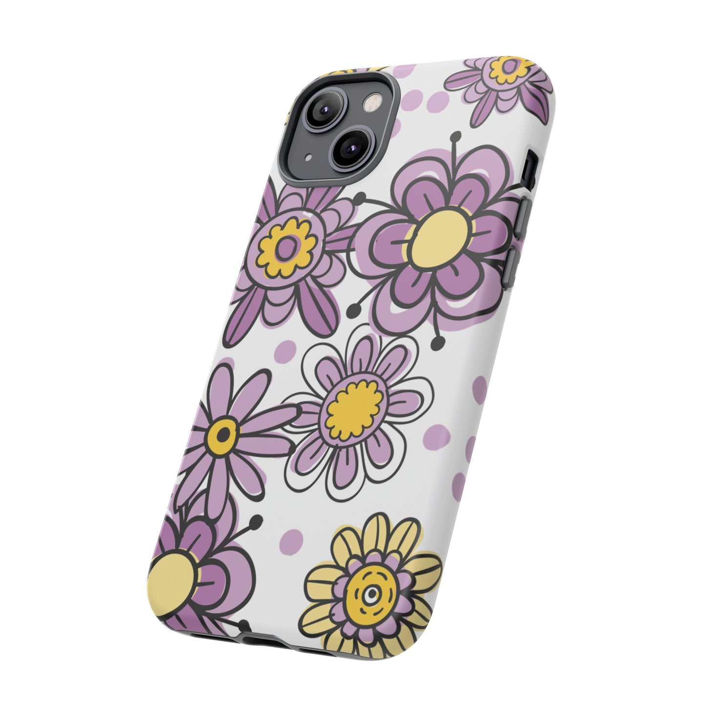 Purple Flowers Protective Phone Case