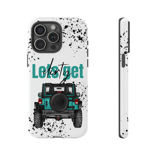 Lets Get Dirty Protective Phone Case for Iphone, Google and Samsung Splatter Turquoise