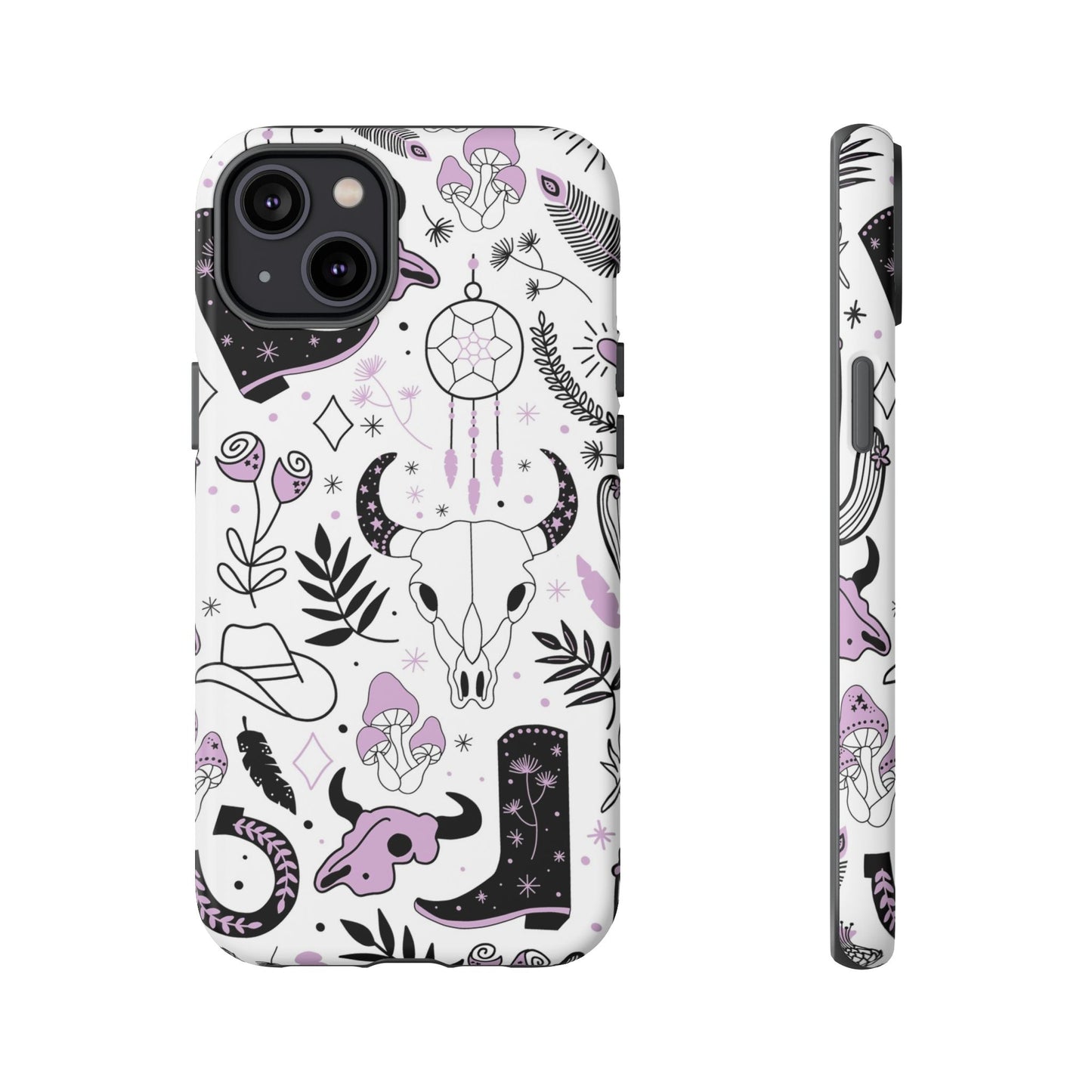 Purple and Black Western Protective Drop Proof Case Iphone, Samsung and Google phones