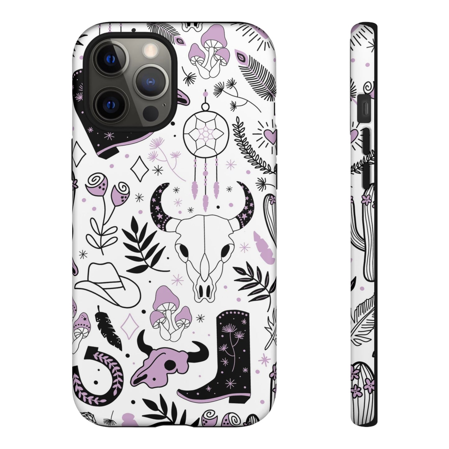 Purple and Black Western Protective Drop Proof Case Iphone, Samsung and Google phones
