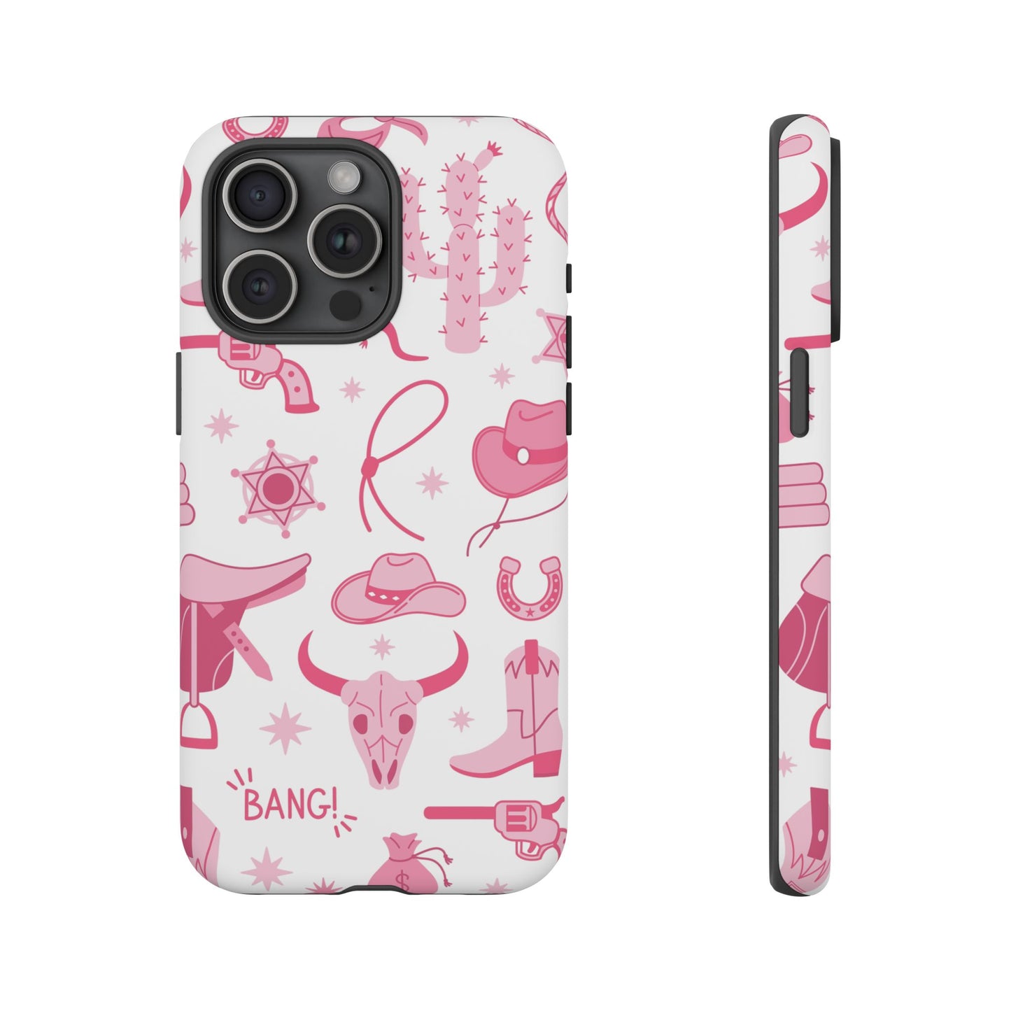 Pink Western Protective Phone Case for Iphone, Samsung and Google Phones