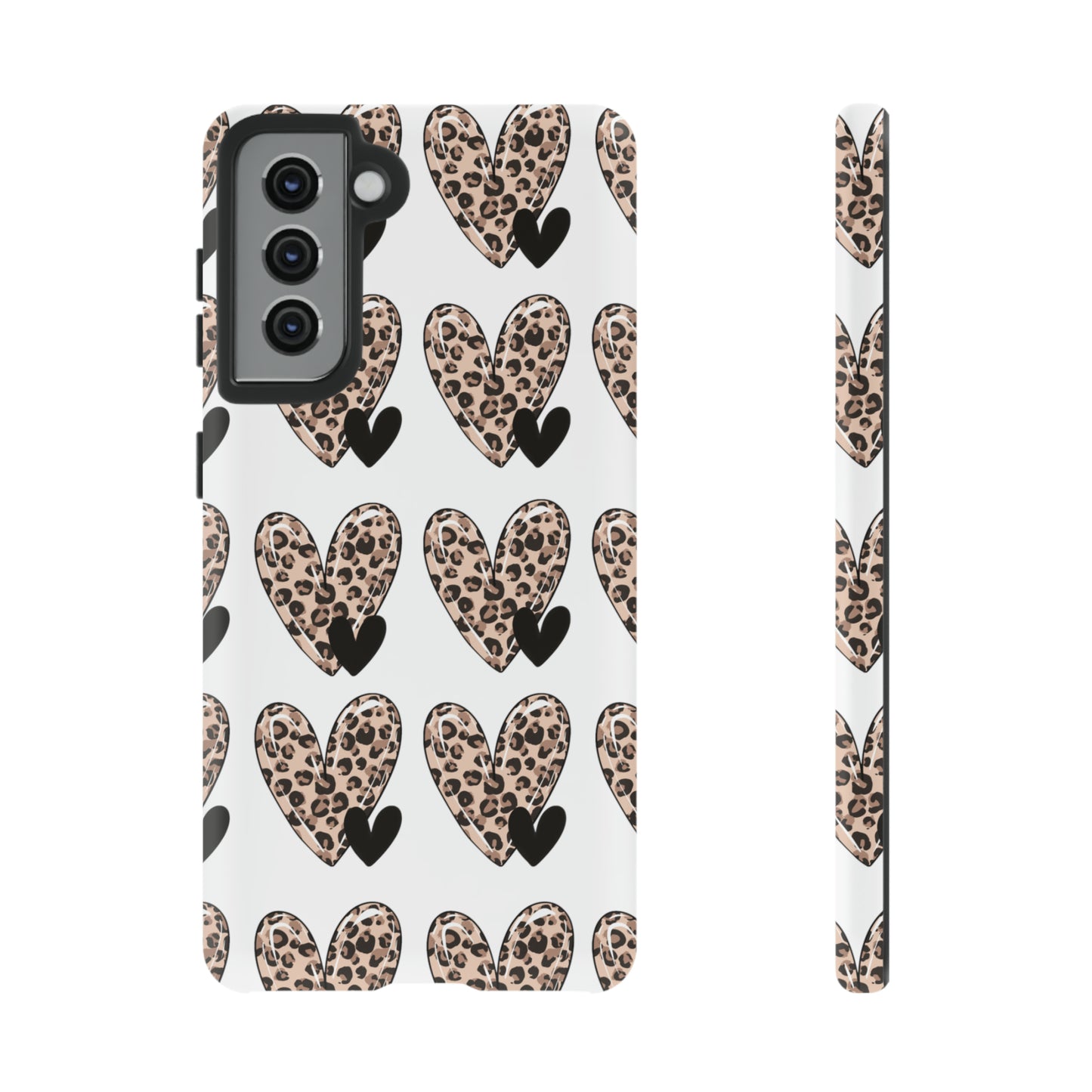 Leopard Hearts Protective Case for IPhone. Samsung and Google phones