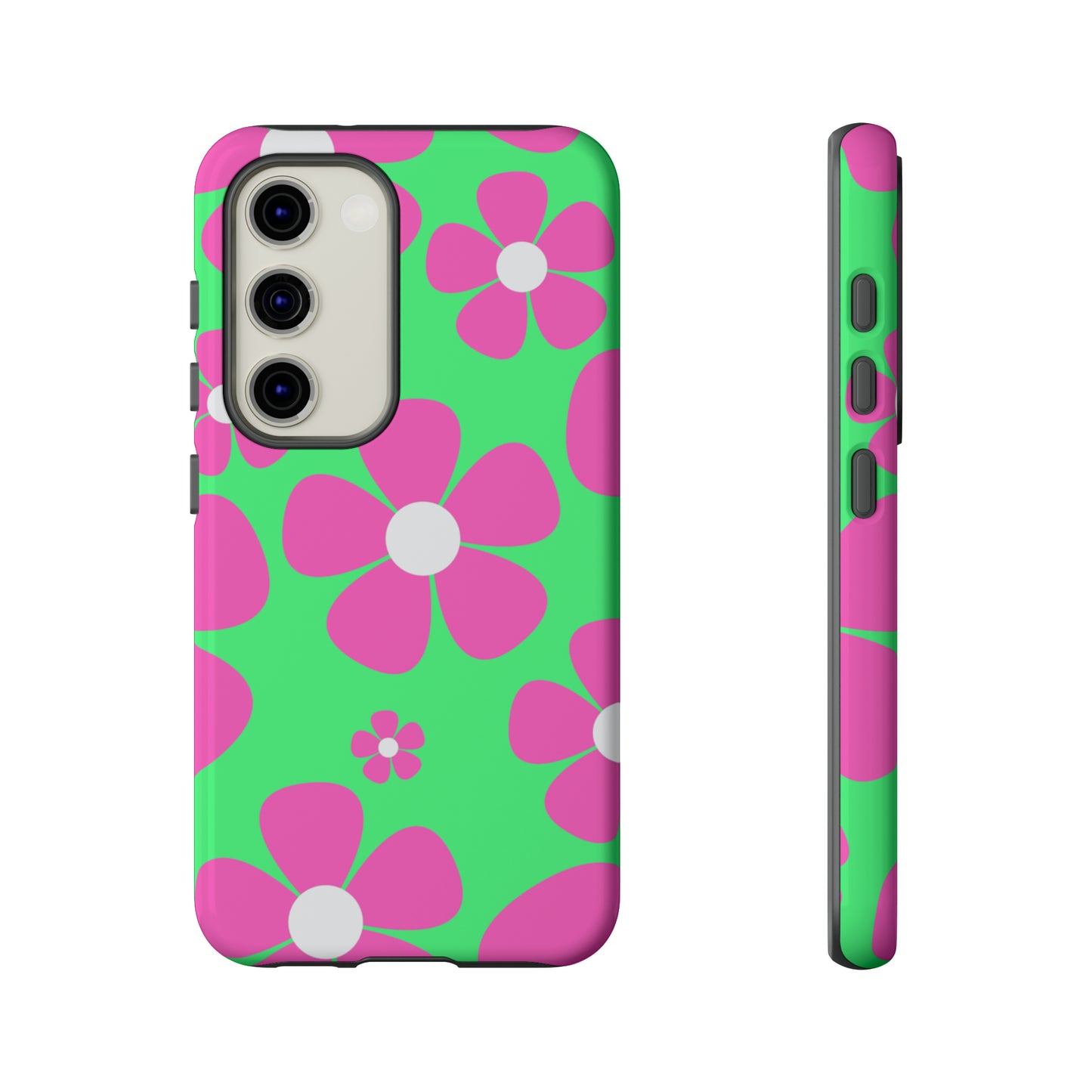 Green with pink flowers protective case