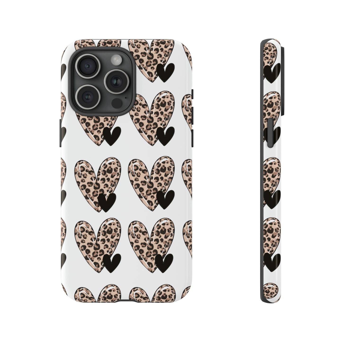 Leopard Hearts Protective Case for IPhone. Samsung and Google phones