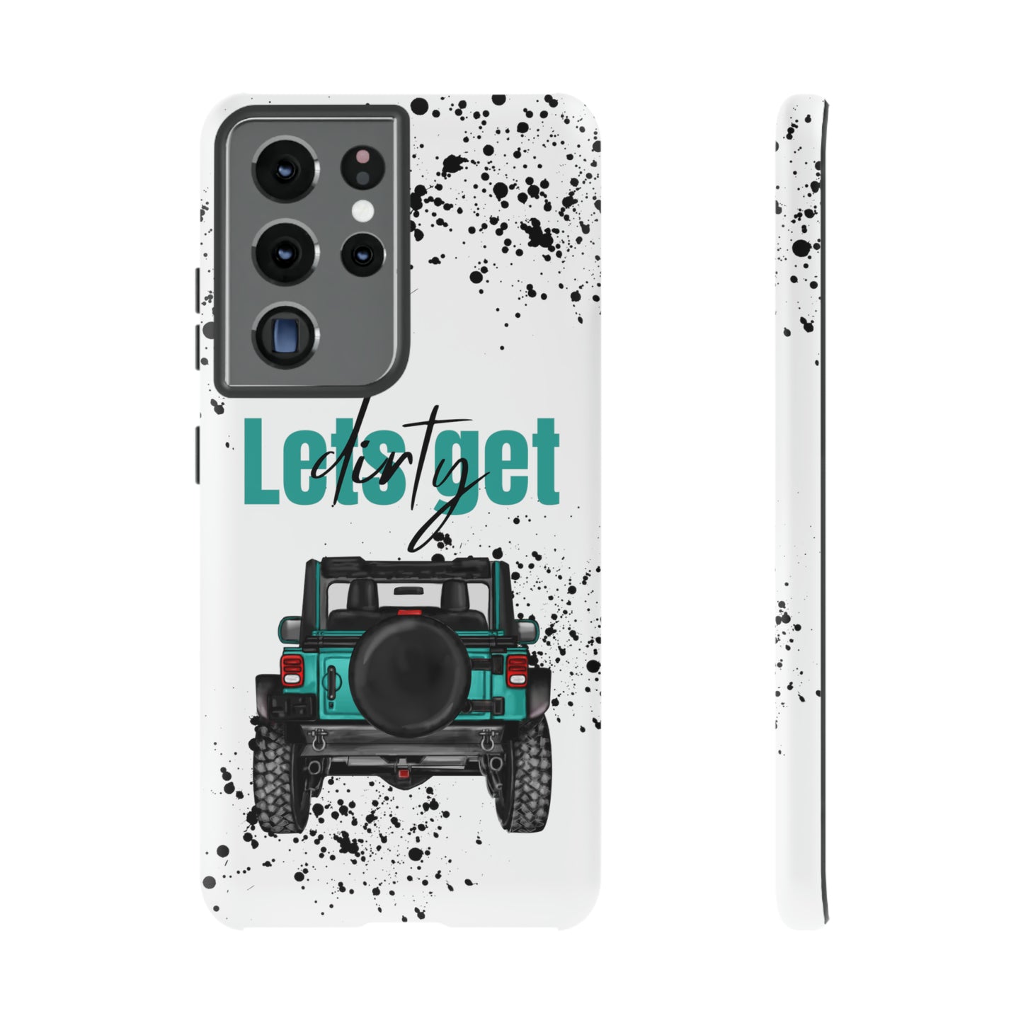 Lets Get Dirty Protective Phone Case for Iphone, Google and Samsung Splatter Turquoise