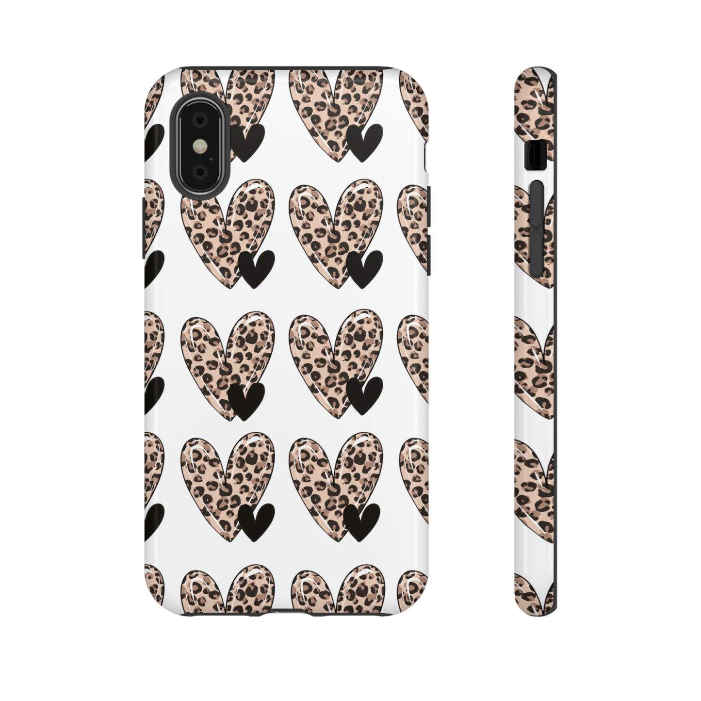 Leopard Hearts Protective Case for IPhone. Samsung and Google phones