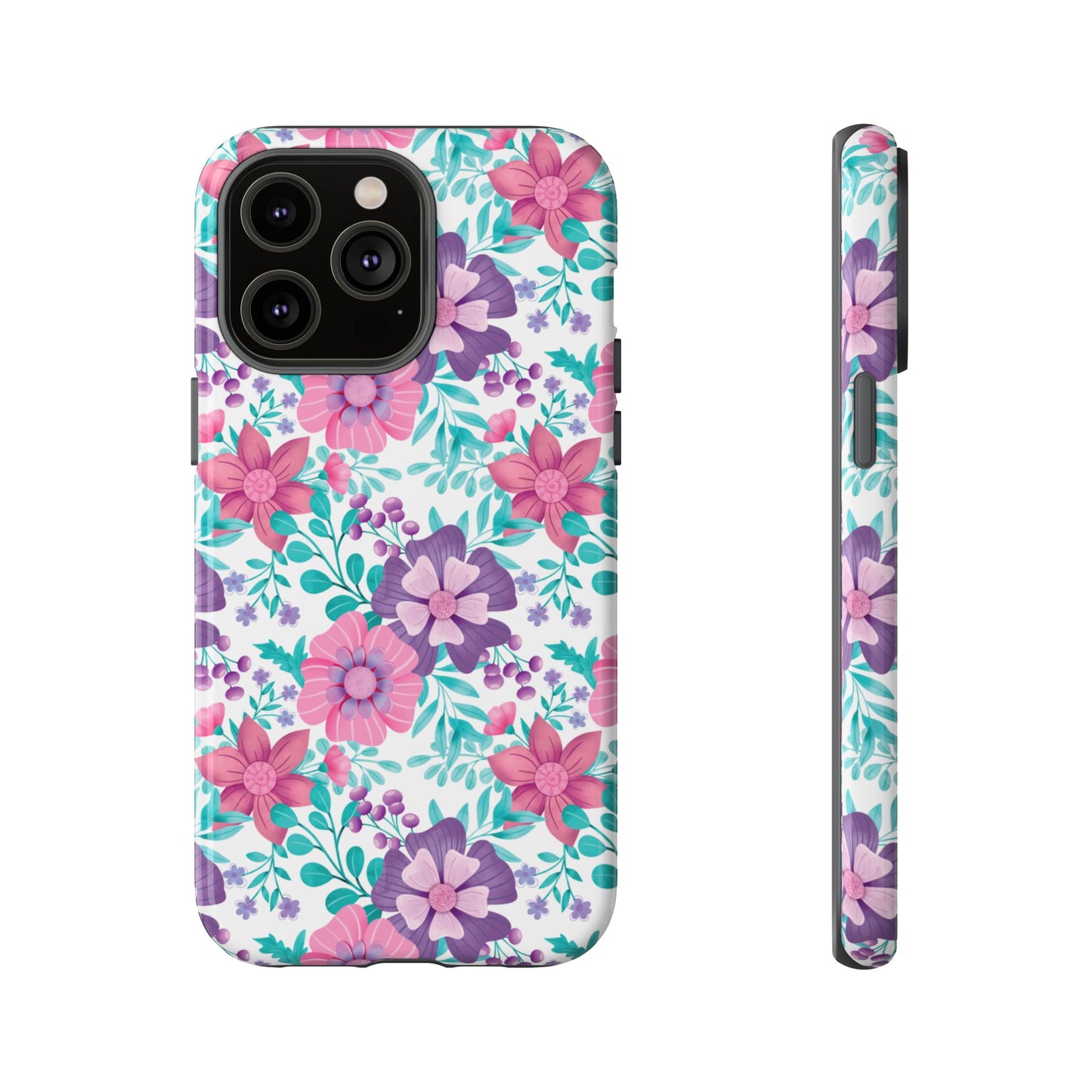 Pastel Flowers Protective Phone Case