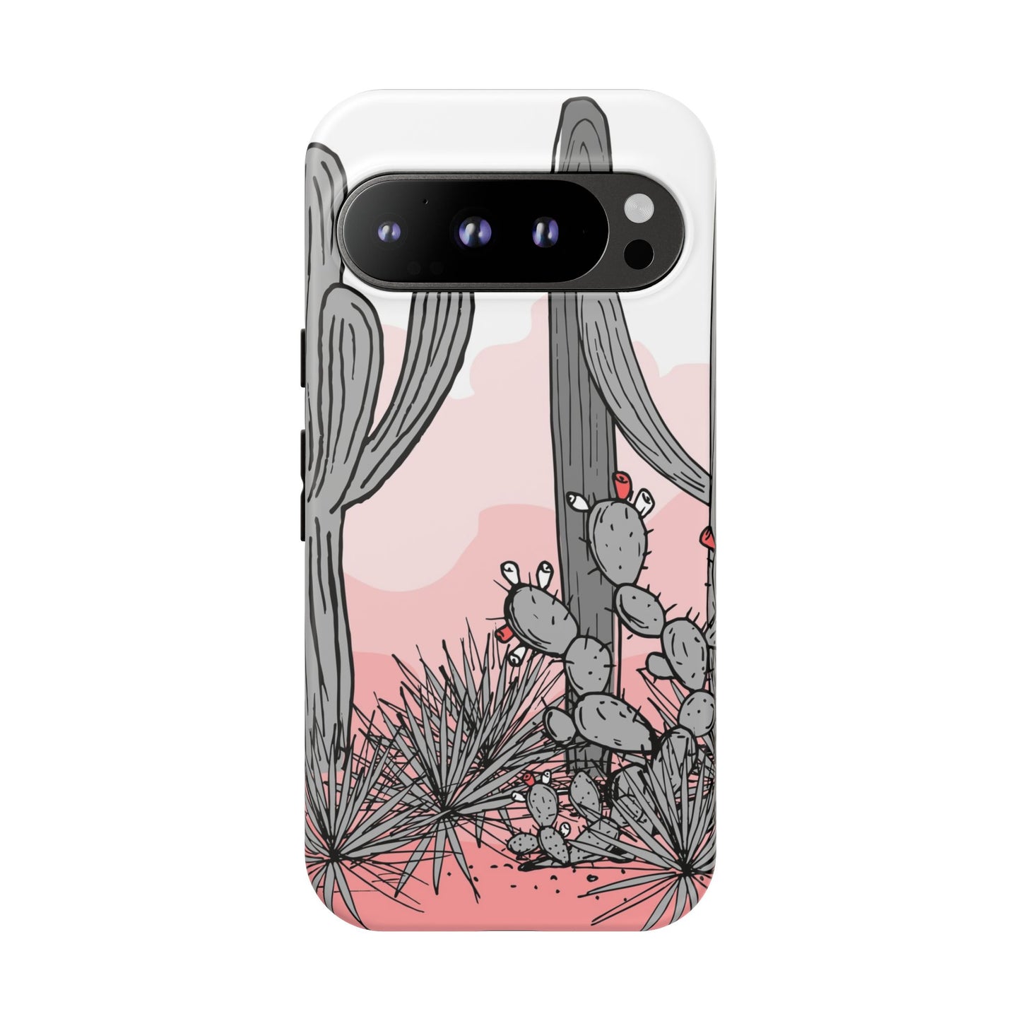 Pastel Cactus Sunset Protective Phone Case
