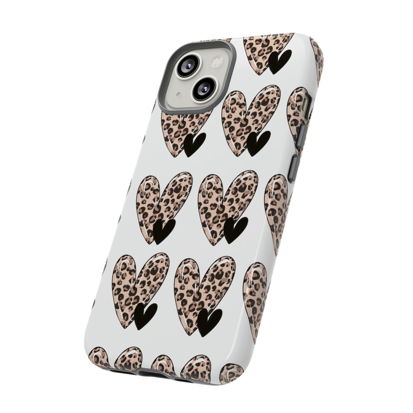 Leopard Hearts Protective Case for IPhone. Samsung and Google phones