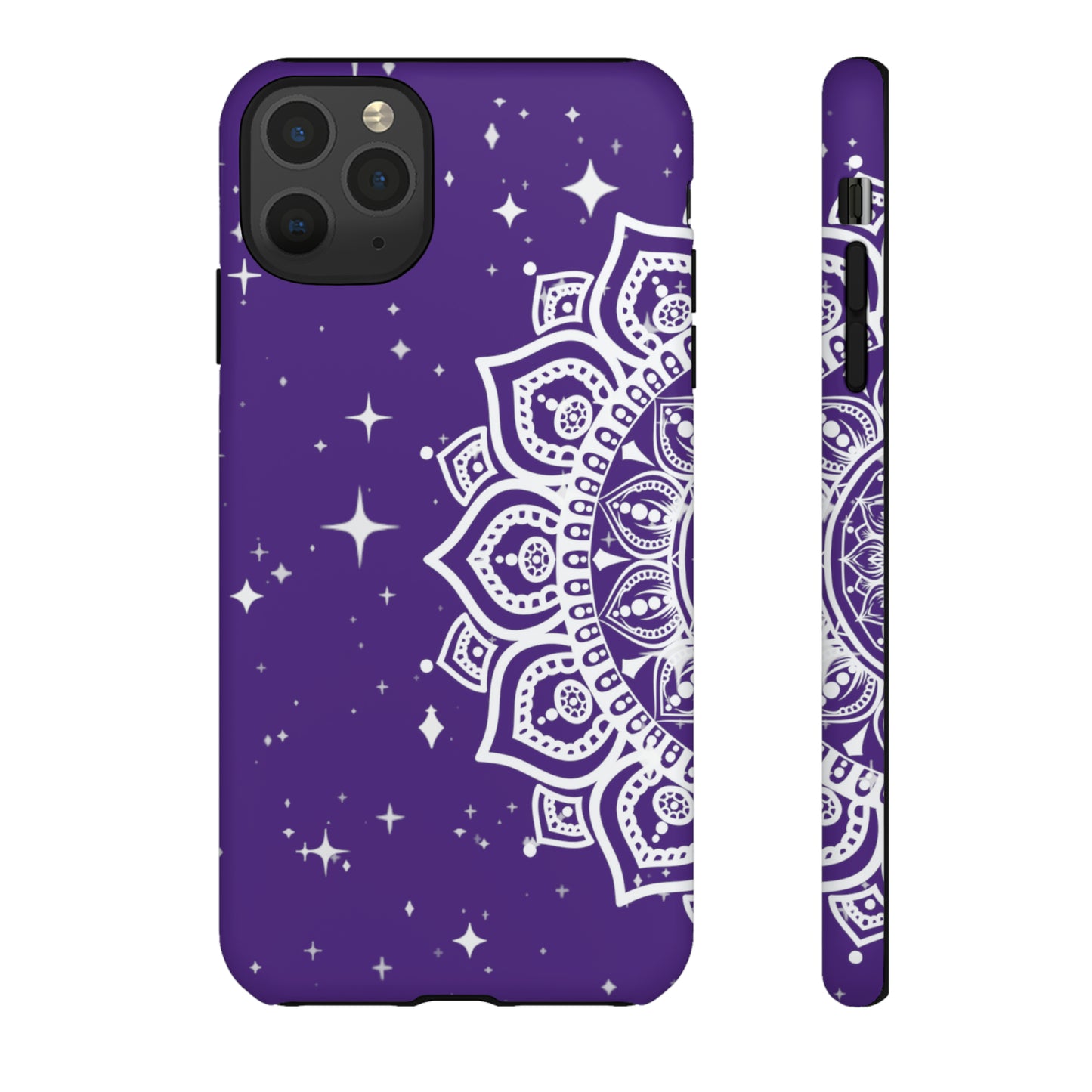 Purple mandala protective phone case for iPhone, Samsung and Google