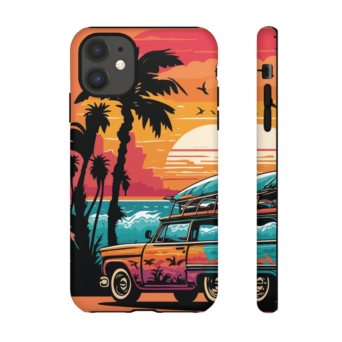 Summer Retro Sunset Protective Phone Case