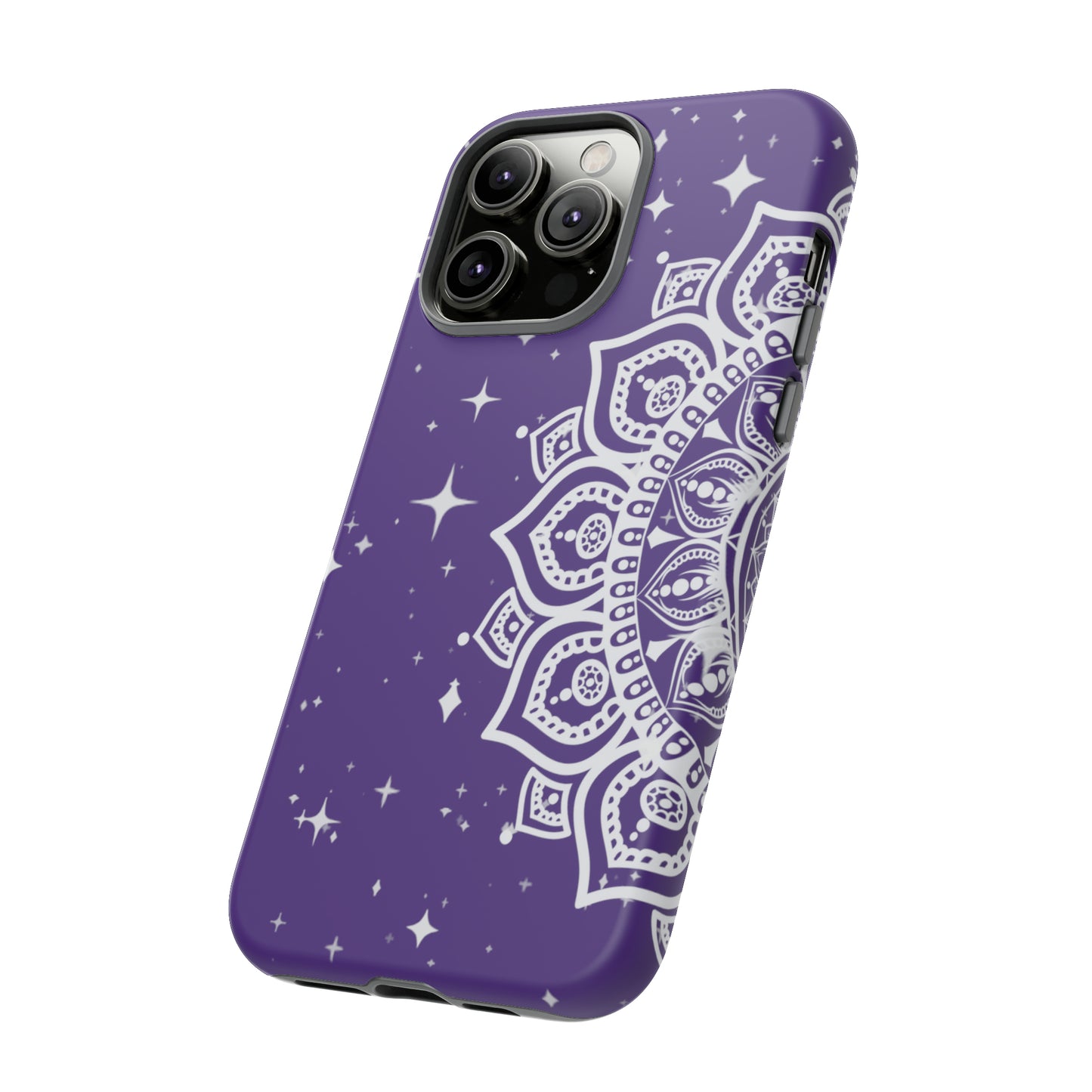 Purple mandala protective phone case for iPhone, Samsung and Google