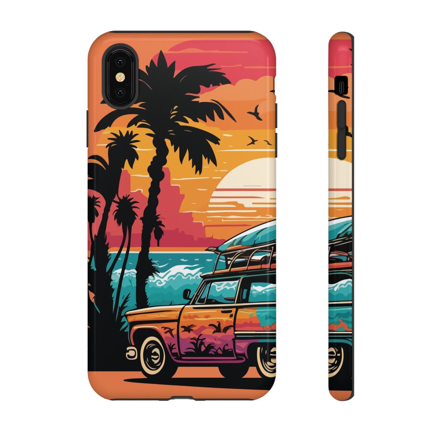 Summer Retro Sunset Protective Phone Case