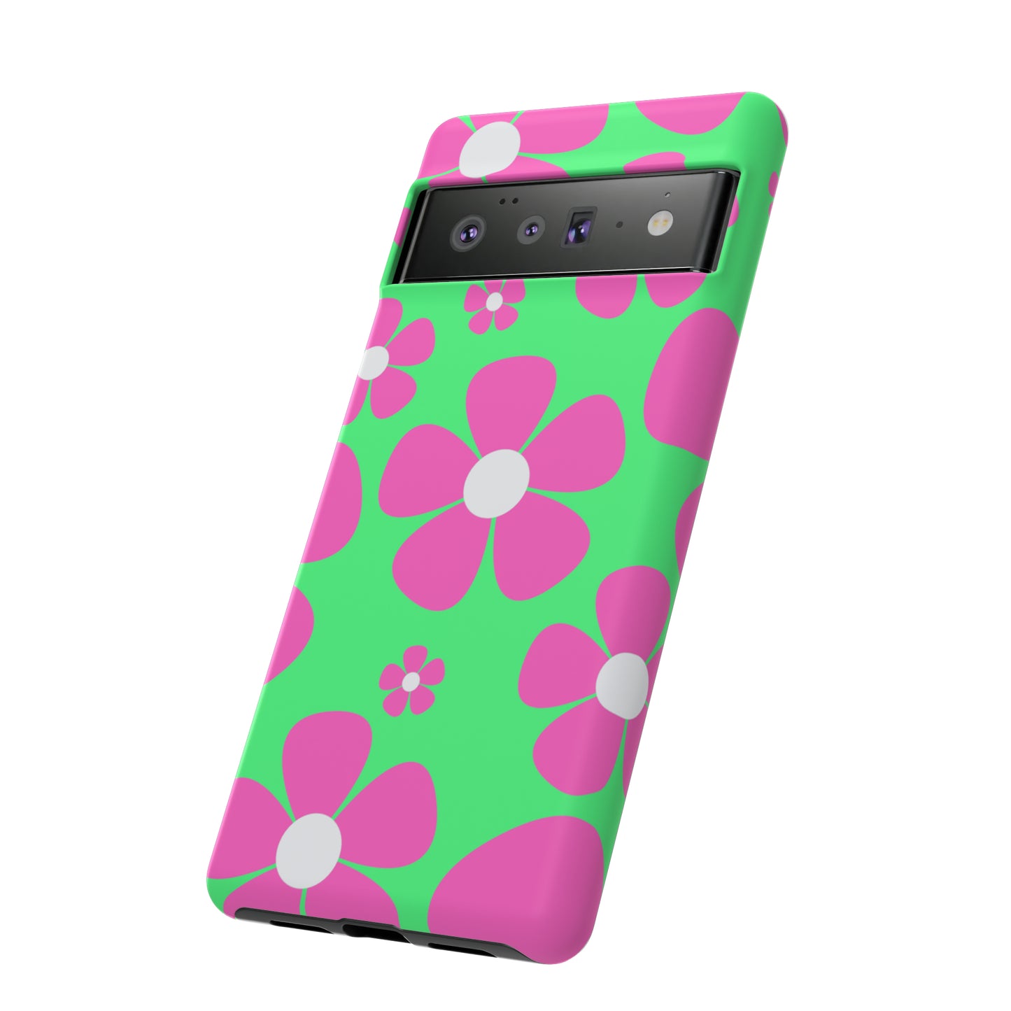 Green with pink flowers protective case