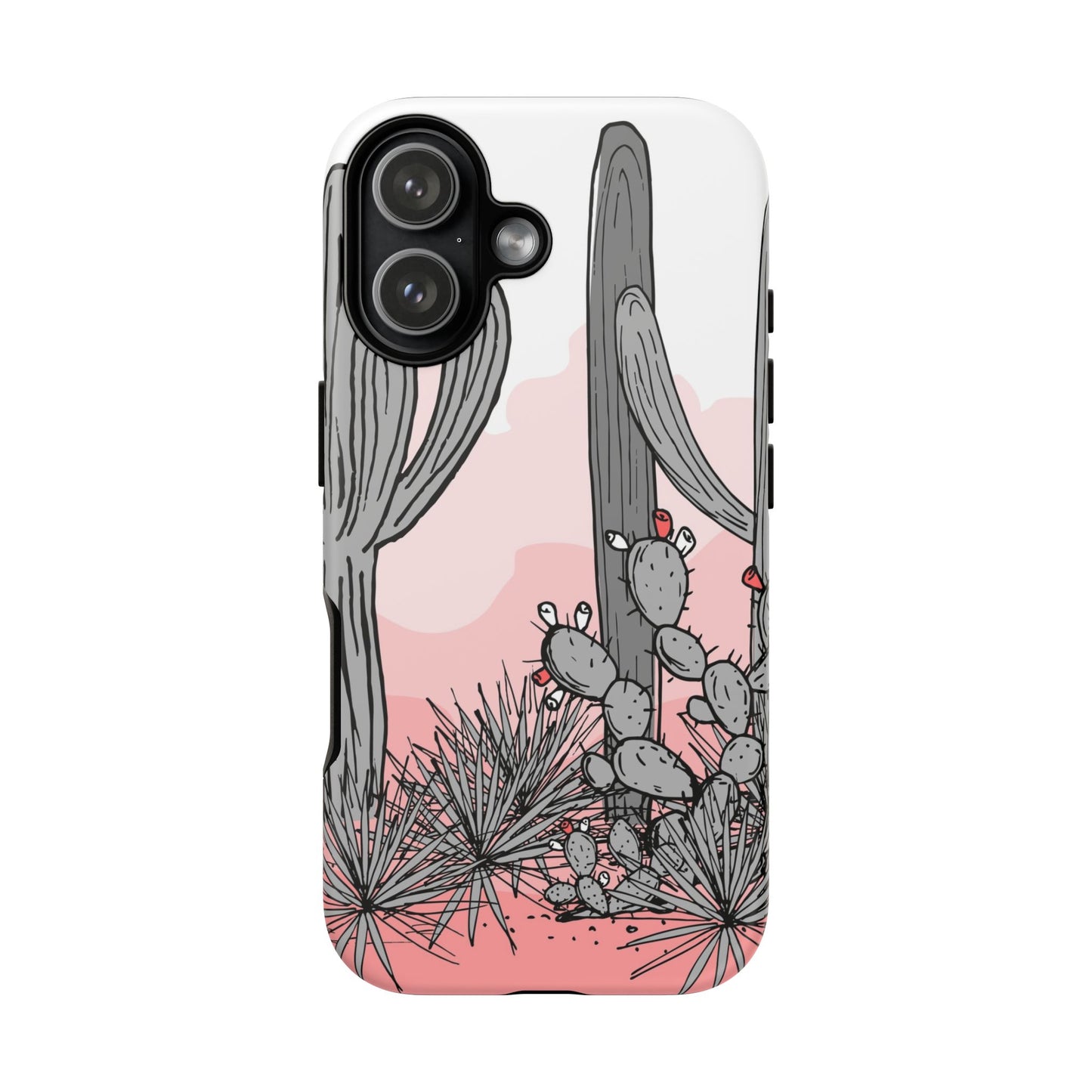 Pastel Cactus Sunset Protective Phone Case