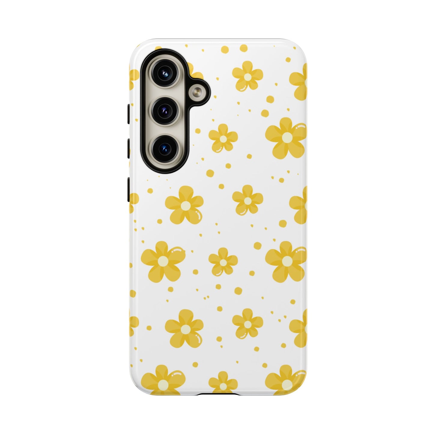 Yellow Flowers Protective Phone Case for Google, Apple and Samsung Phones
