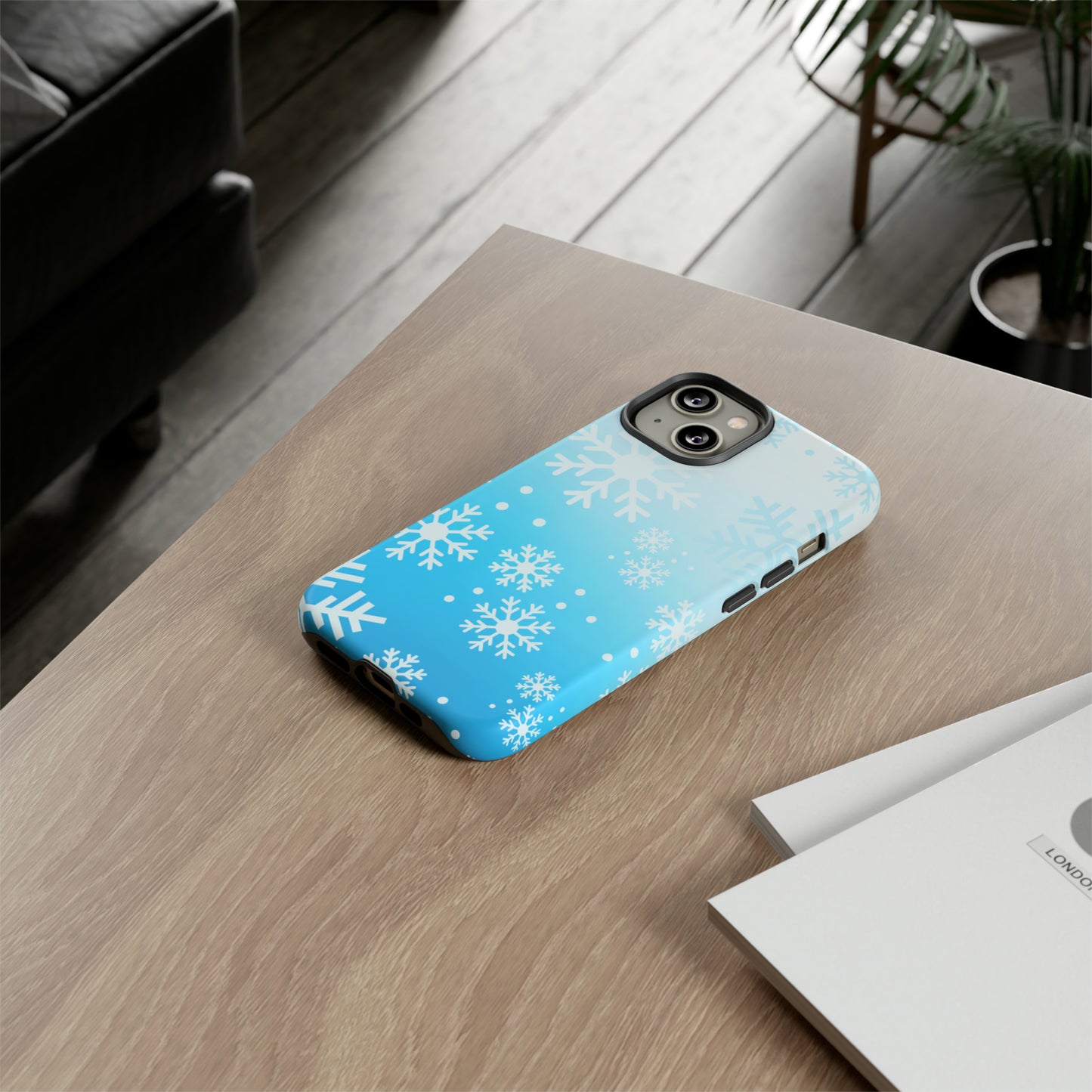 Winter, frozen, snowflake ombré protective phone case for Google, Samsung and IPhone