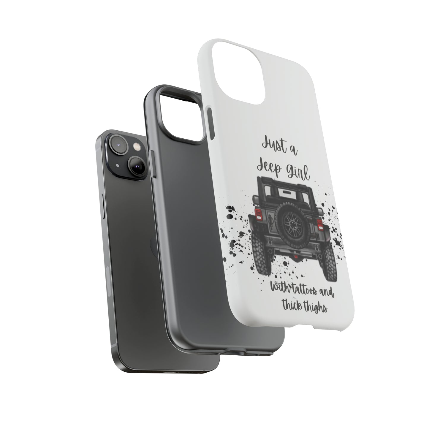 Off Road Girl with Tattoos and Thick Thighs Grey Protective Phkne Case