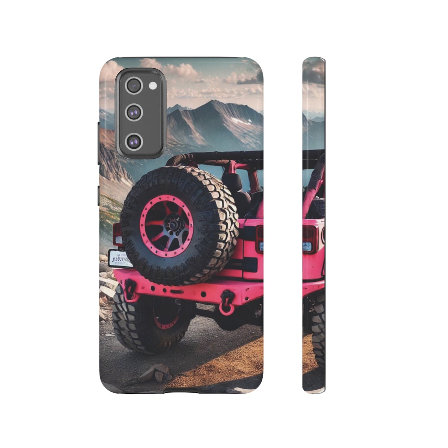 Pink Jeep Tire Protective Phone Case